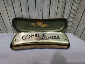 Hohner vintage Harmonica Comet "C" with Gold Red Case Made In Germany - Picture 1 of 2