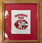 Vintage Cincinnati Reds Cross Stitch Needlepoint Framed MLB Baseball Picture