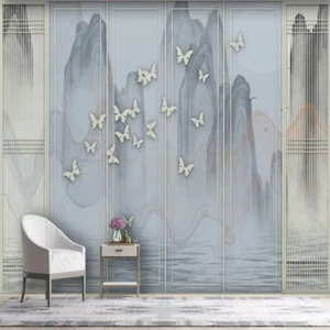 Vlies Fototapete Wandtapete Wandbilder Marmor Landschaft Schmetterlings 11499 - Picture 1 of 4