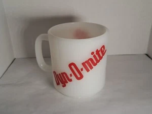 VINTAGE weiß GLASBAKE TASSE DYN-O-MITE in rot #29 HITZEBESTÄNDIG - Bild 1 von 6