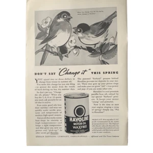 Vintage 1936 Havoline Don’t Say Change It Ad Advertisement - Picture 1 of 4