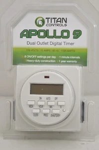 Titan Controls Apollo 9 - Two Outlet Digital Timer - Picture 1 of 5