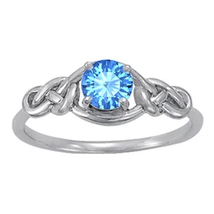 Anillo de compromiso celta con nudo de amor de topacio azul de 0,9 quilates - Imagen 1 de 1