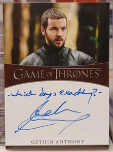 Game Of Thrones Iron Ann. Gethin Anthony Inscription Autograph Renly Baratheonđź’€ - Picture 1 of 2