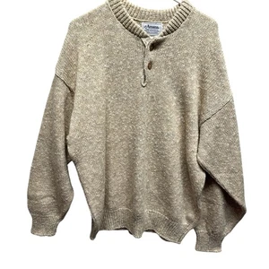 Amana Woolen Mills Men Cream XL Fisherman Sweater Wool Blend Heavy Knit - Picture 1 of 9