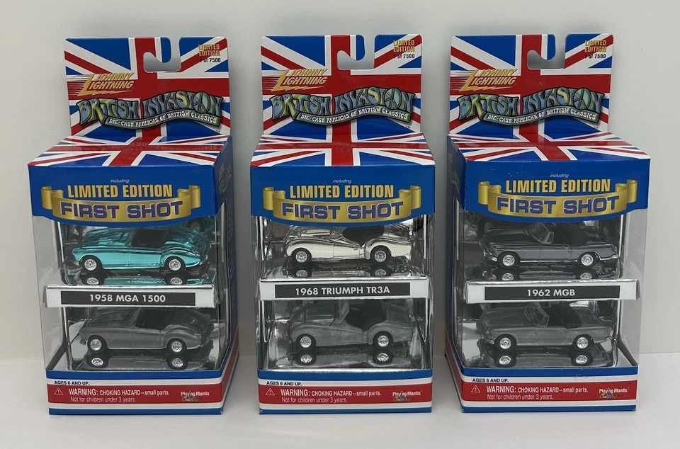 Johnny Lightning Invasión Británica Primer Disparo LOTE-MGA, MGB, TR3A-2000 (NUEVO) Foto 1 de 4