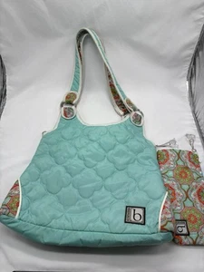 CINDA B Hipster Quilted Crossbody Mint Green Purse Bag With Matching Pocket - Picture 1 of 5