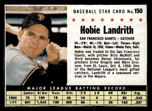 1961 Post Cereal #150 Hobie Landrith - Picture 1 of 2