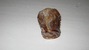 Vi Glass Co. Braun/Creme/Weiß Schlacke Glas 2,5' Schnapsglas Zahnstocher Halter - Bild 1 von 5