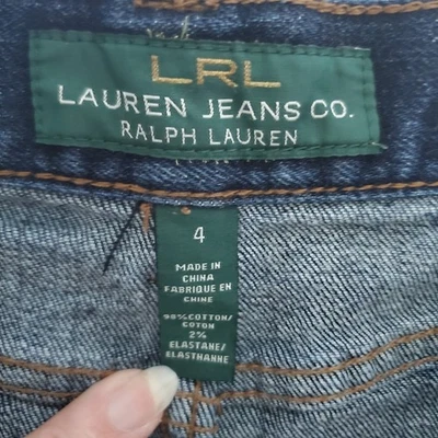 LRL Lauren Jeans Co Ralph Lauren Denim Lavado Oscuro Falda Lápiz Talla 4 Foto 1 de 4