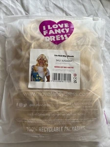 LADIES FLICK WIG 70'S STYLE BLONDE WAVY WOMENS FANCY DRESS COSTUME ACCESSORY - Picture 1 of 2