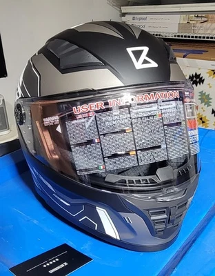 Casco de motocicleta Beckenhaus | Certificado DOT | Negro mate/Doble visera Foto 1 de 4