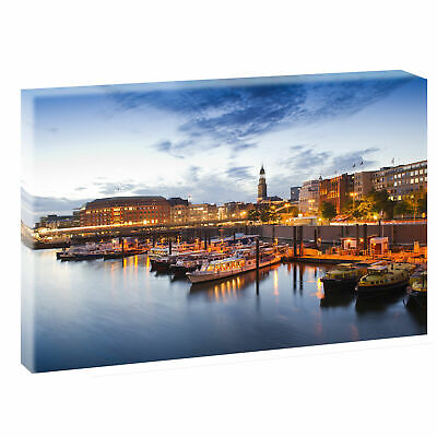 Hamburg Hafen - Bild Auf Leinwand Keilrahmen Poster XXL 120 Cm*80 Cm 208 • 34.50€
