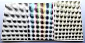 Bumper Pack of  1600 Adhesive Sticky Dainty 3 mm Gem Stickers 4 Crafts - Picture 1 of 1