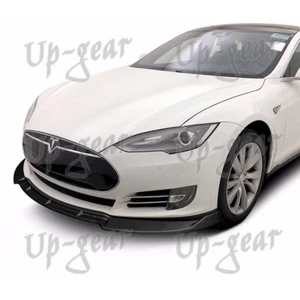 For 12-16 Tesla Model S STP-Style Matt Black Front Bumper Spoiler Splitter Lip - Picture 1 of 5
