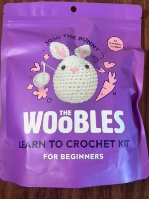 Woobles Crochet White Adult White Home Decor Gift Knit Boho Hippie Granny Artsy - Image 1 of 4