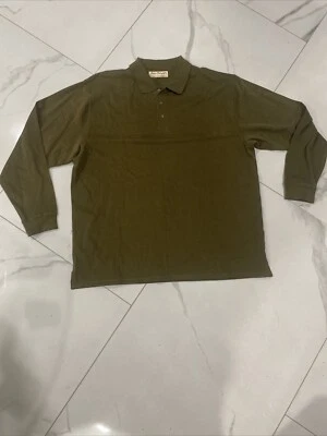 Norm Thompson Long Sleeve Sweater Polo Shirt Olive Green Size XXL - Image 1 of 4