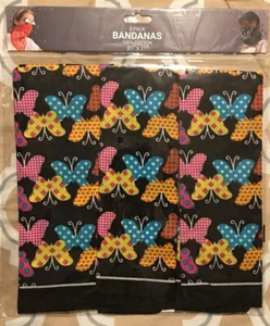Schmetterling Bandana 21 Zoll x 21 Zoll Schal Gesichtsmaske 3 pro Paket - Bild 1 von 6