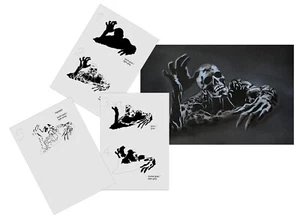 AS-357 Zombie Step by Step Airbrush Schablone für Acryl Spray Wand Tattoo Farbe - Picture 1 of 2