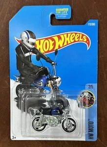 Hot Wheels MOTO HONDA MONKEY Z50 - Blu - ERRORE TAMPO - Foto 1 di 5