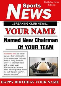 A5 Personalised ANY Football Chairman League Greeting Birthday Card PID023 sport - Picture 1 of 24