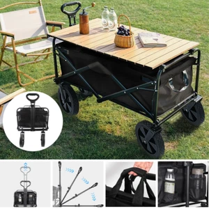 200KG Heavy Duty Garden Camping Beach Cart Festival Trolley Wagon Cart Foldable - Picture 1 of 18