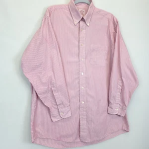 Brooks Brothers Oberhemd Herren 16,5 weiß rot gestreift Langarm Button Down - Bild 1 von 10