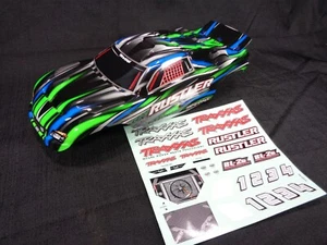 Traxxas Rustler 2wd Painted Green Blue Black Body Shell Lid Clipless BL-2s XL-5 - Picture 1 of 7