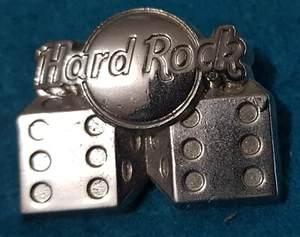 STAFF SERVICE AWARD SILVER 12 YEARS METAL DICE TACK BACK Hard Rock Cafe PIN - Picture 1 of 2