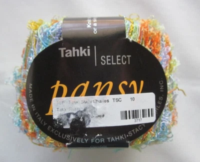 Tahki Select Pansy Boucle Nylon Yarn #10-Lavender, Lt. Blue, Lime Green, Orange - Image 1 of 4