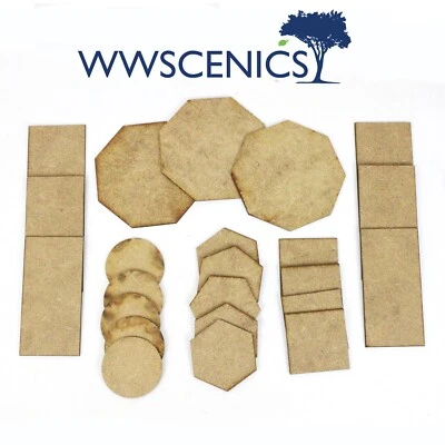 2mm Wargaming Base Bases Round Square Rectangular Hexagonal Octagonal MDF - Image 1 of 4