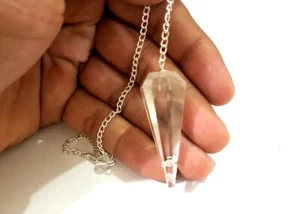 Kristall Quarz Naturstein Reiki Wünschelrutengänger spirituelles Glück Harmonie Pendel Aura - Bild 1 von 5