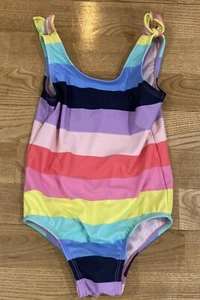 Girl's Gap Rainbow Striped Swimsuit Size 5 EUC - Picture 1 of 3