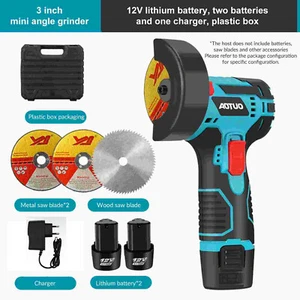 Bürstenlos Akku Winkelschleifer 12V Trennschleifer Flex Mit 2 Batterien DE - Bild 1 von 13