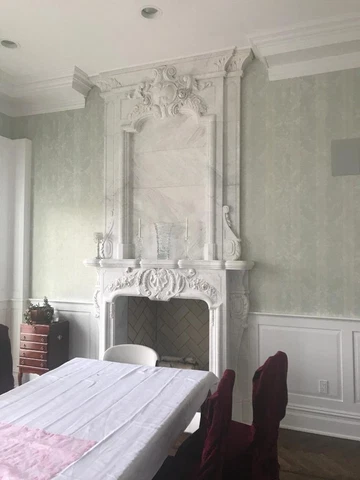 BEAUTIFUL HAND CARVED MARBLE ESTATE VICTORIAN STYLE FIREPLACE MANTEL - JP58 Cover