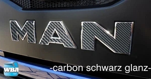 W.B.A. Pegatina adecuada para Man Emblem TGX Euro 6abBj2013-19 negro carbono brillante - Imagen 1 de 9