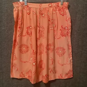Vintage Diane Von Furstenberg Shorts Women Large Pink Silk Floral Culotte Pocket - Picture 1 of 9