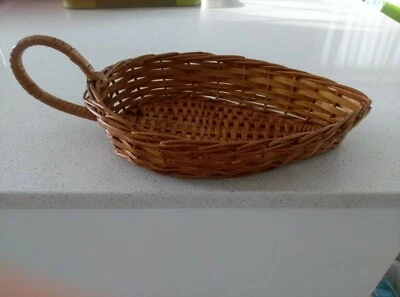 Small Tear Shaped Cane Basket with Handle Ideal for Kitchen  - Image 1 of 3