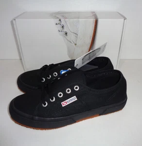 Superga Niñas Negros Nuevos Zapatos Escolares Junior Entrenadores PVP £60 Reino Unido Talla 4.5 - Imagen 1 de 12