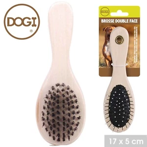 DOGI DOG BRUSH DOUBLE BRUSH WOODEN ANIMALS PETS NEW DOUBLE SIDED CATS DOGS! - Picture 1 of 2