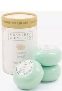 Crabtree & Evelyn WINTER FOREST Bar Soap Set 3x100g Triple-Milled. Ideal Gift - Picture 1 of 1