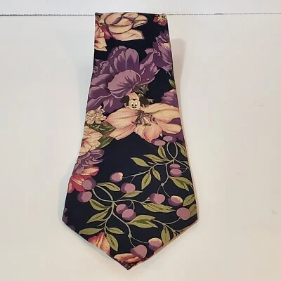 Corbata de cuello para hombre Disney Mickey Mouse 100 % seda flores Walt Disney hecha en EE. UU. Foto 1 de 4