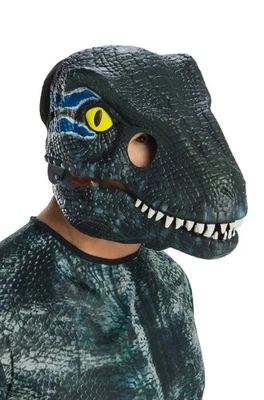 Máscara de adulto Jurassic World 2 Velociraptor azul dinosaurio mandíbula móvil Foto 1 de 2