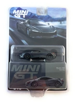 追逐! Mini GT 1: 64 McLaren 750S Saros 灰色压铸模型汽车 MGT00815-3F — 第 1/4 张图片