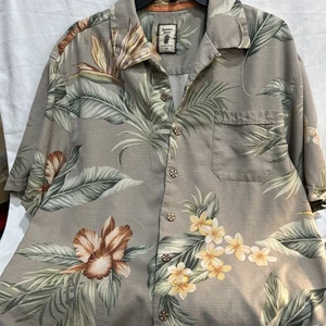 Jamaica Jaxx Mens Sz L 100% Silk Hawaiian Shirt authentic island style - Picture 1 of 22
