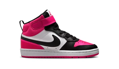Nike Court Borough Mid 2 (PSV) Shoes Girls Youth Pink Black White HV0935 100 - Image 1 of 4