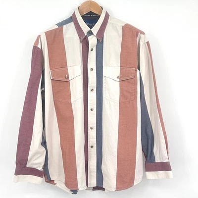 Vintage Inspired Wrangler Shirt Men’s Brushpopper Retro Western Button Up Large - Image 1 of 4