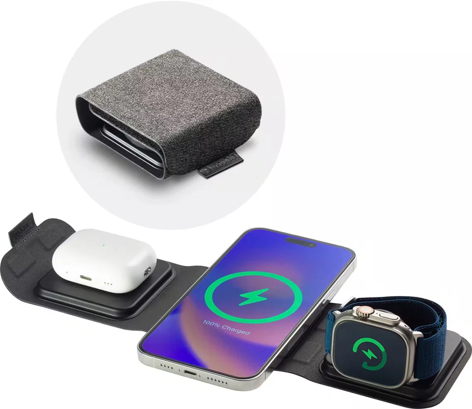 Mophie 3-in-1 Travel Charger with MagSafe - Black