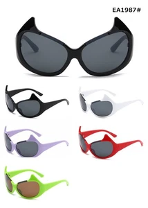 HALLOWEEN PARTY THEME BAT CUT UNISEX SUNGLASSES HIGH QUALITY 4-6 PAIR EA1987 - Picture 1 of 7