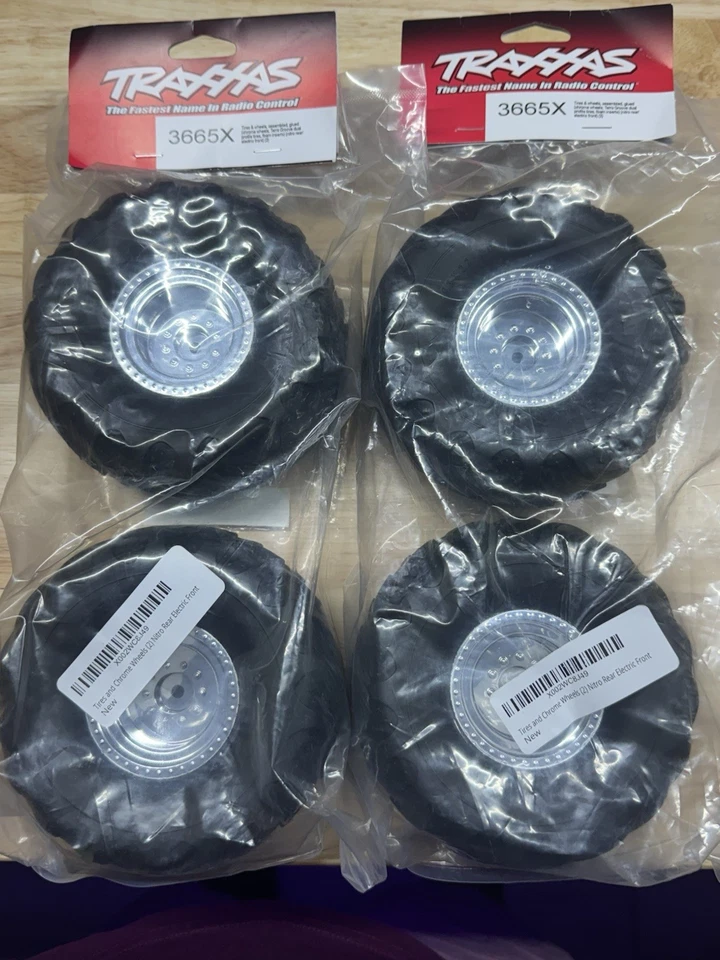Monster Truck Chrome Wheels & Terra Groove Tires (4) 3665X - Image 1 of 1